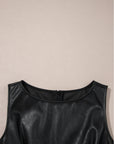 Vegan Leather Sleeveless Mini Dress
