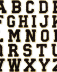 Black Self Adhesive Chenille Letters Patches