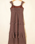 Polka Dot Backless Ruffle Tiered Maxi Dress