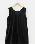 Plus Size Solid Corduroy Sleeveless Mini Dress