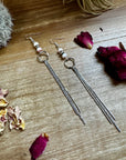 Chic dangle earrings with pink conch & sterling silver pearls