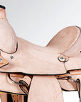 Western Horse Saddle American Leather Ranch Roping Cowboy Rough Out Tan Hilason
