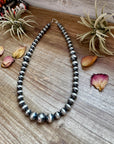 20 1/2 inch graduated 10 to 14 mm Sterling Silver Pearls necklace