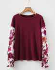 Bellamy Ribbed Body Patchwork Long Sleeve Top