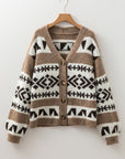Adelynn Geometric Pattern Front Sweater