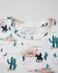 Western Cactus Crew Neck Short Sleeve Top