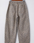 Leopard Drawstring Elastic Waist Pocketed Jeans