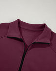 Solid Zip-Up Jacket and Drawstring Pants Set