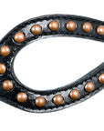 Western Horse Headstall Tack Bridle American Leather Black Studs Hilason