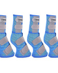 4 Pack Cashel Fly Prevention Warmblood Horse Leg Guard Cool Mesh Boots Blue