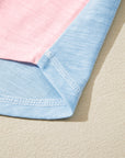 Stripe Patchwork Reverse Seam Long Sleeve Top