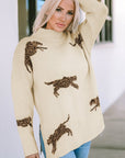 Harper Print High Hem Sweater