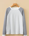 Stripe Raglan Patchwork Long Sleeve Top