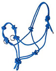 Hilason Western Tack Side Pull Horse Rope Halter Black W/ Nickle Plated Ring