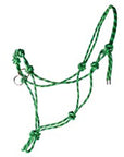 Hilason Western Tack Side Pull Horse Rope Halter Black W/ Nickle Plated Ring