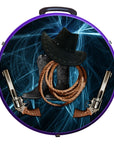Hilason Medium 4 Rope Capacity Rope Can With Attractive Printed Genuine Leather Trim