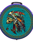Hilason Medium 4 Rope Capacity Rope Can With Attractive Printed Genuine Leather Trim