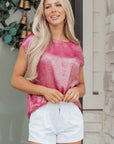 Alanna Metallic Cap Sleeve Top