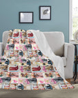 Danilo Painted Cowgirl Collage Throw Blanket 60" x 80" Ultra-Soft Micro Fleece Blanket 60" x 80" Made in America