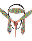 Western Horse Headstall And Breast Collar Set Leather