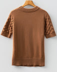 Malaysia Ribbed Short Sleeve Sweater