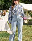 Alora Pattern Print Notch PLUS Shirt