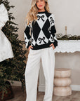 Daetta Rhombus Knit Loose Sweater