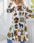 Baha Ranch Vintage Cowboy Collage Western Lightweight Cardigan