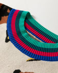 Colorblock Stripe Contrast Ribbed Knit Sweater