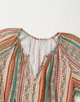 Floral Boho Buttoned V-Neck Ruffle Tiered Dress