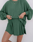 Corded Top and Ruffle Mini Skort Set