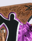 Hilason Handmade Genuine Leather Chaps Adult Handtooled Rodeo Bull Riding