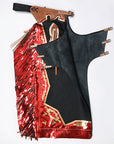 Hilason Handmade Genuine Leather Chaps Adult Handtooled Rodeo Bull Riding