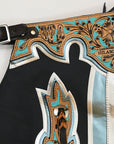 Hilason Handmade Genuine Leather Chaps Adult Handtooled Rodeo Bull Riding