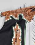 Hilason Handmade Genuine Leather Chaps Adult Handtooled Rodeo Bull Riding