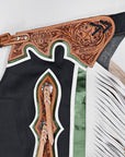 Hilason Handmade Genuine Leather Chaps Adult Handtooled Rodeo Bull Riding
