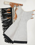 Hilason Handmade Genuine Leather Chaps Adult Handtooled Rodeo Bull Riding