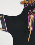 Hilason Pro Rodeo Bull Riding Chaps Genuine Leather Western Black