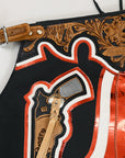 Hilason Handmade Genuine Leather Chaps Adult Handtooled Rodeo Bull Riding