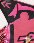 Hilason Pro Rodeo Bull Riding Breast Cancer Chaps