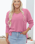 Winter Seam Patchwork Loose Long Sleeve Top