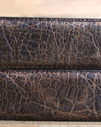 M&F Western Rustic Brown Elephant Print Leather Belt 1.5" Engraved Silver Buckle