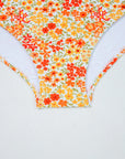 Floral Ruffle Trim Keyhole One-Piece Swimsuit