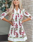 Halo Sleeve Loose Floral Dress