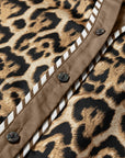 Leopard Collared 3/4 Sleeve Shirt and Pants Set