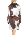 Cowhide Print Women's Western Bath Robe