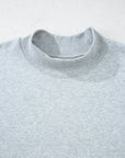Solid Mock Neck Oversized Sweatshirt