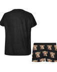 Highland Calf Women's Western Top and Short Pajama Set