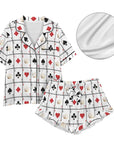 Baha Ranch Vegas Gambling Satin Ruffle Pajama Set
