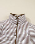 Plus Size Stripe Quilted Snap Button Vest